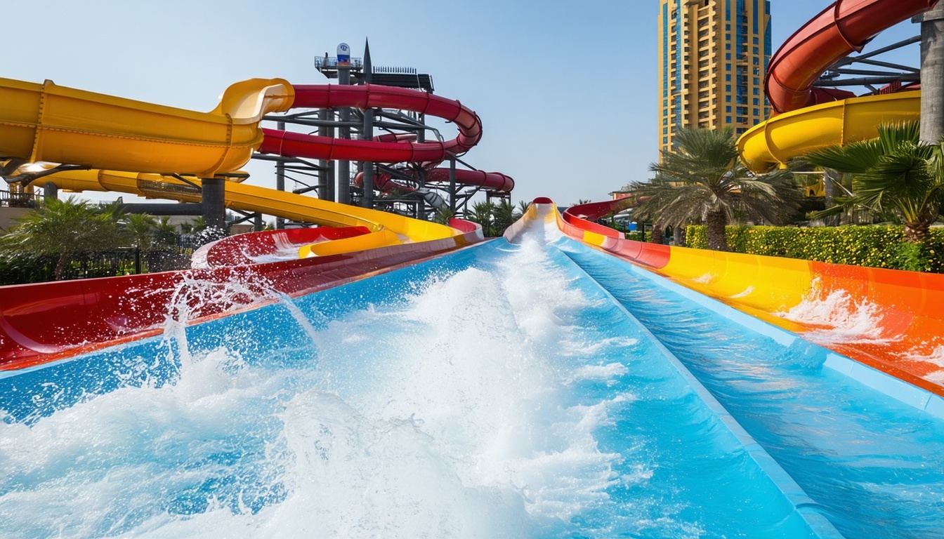 Exciting water slides at Water Park Dubai
