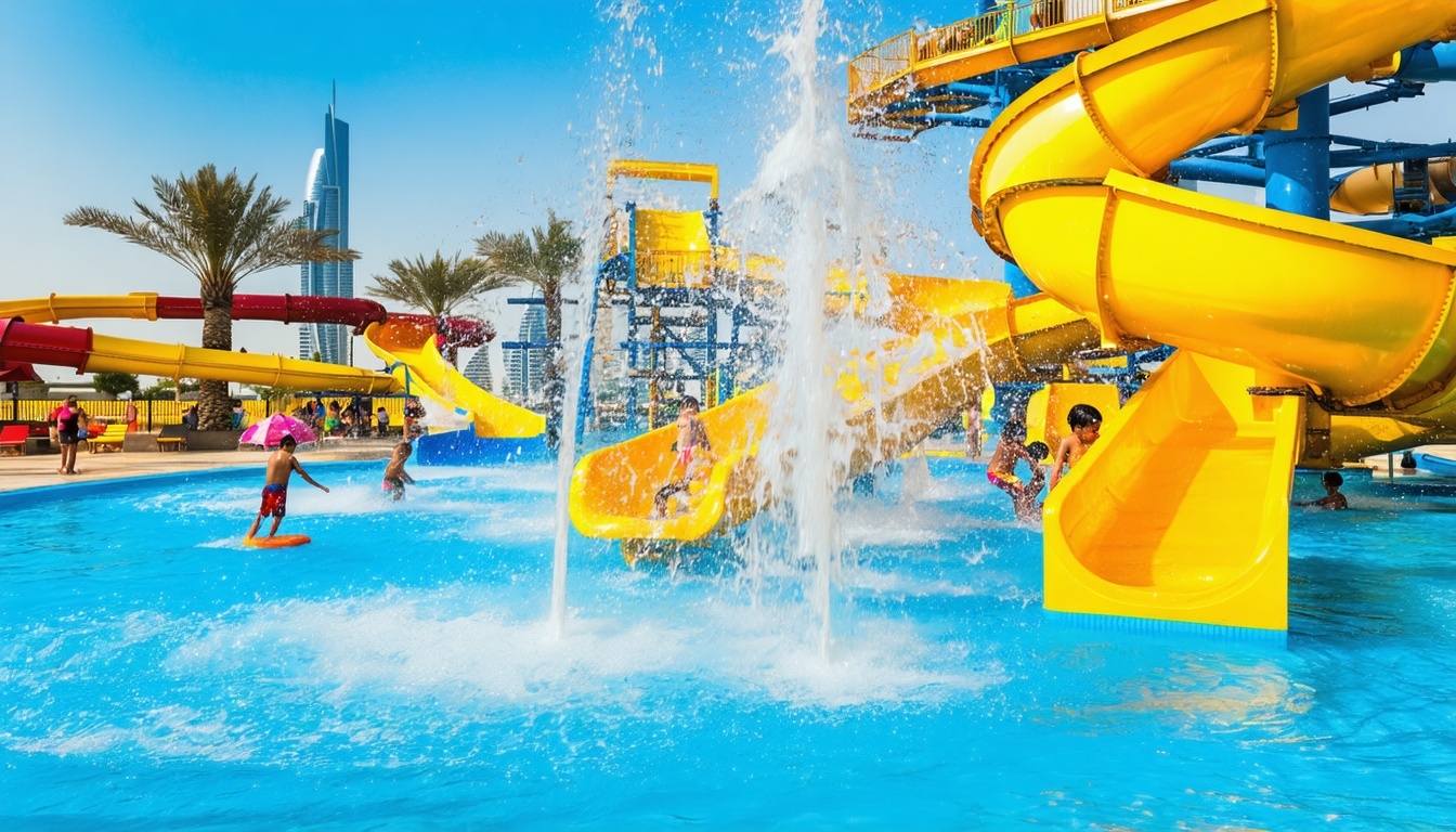 Children's splash play area at Water Park Dubai